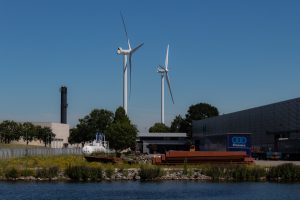 Windmolens op industrieterrein Vossenberg in Tilburg