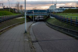 De spoortunnel Vreesswijkpad in stadsdeel Reeshof in Tilburg