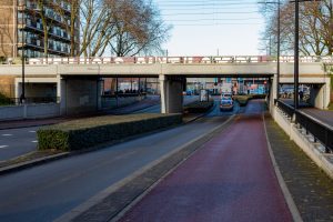 De spoortunnel van de Sint Ceciliastraat en Jan Heijnsstraat in Tilburg