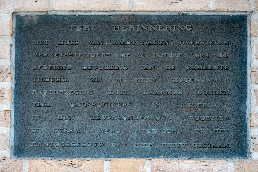 Plaquette Overval Bevolkingsregister Tilburg in Tilburg