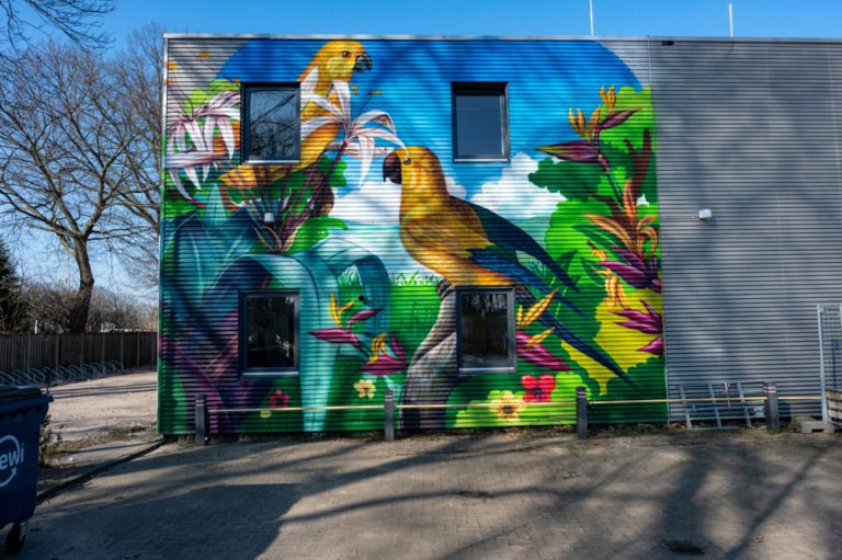 Streetart Vogels (Willem II Kazerne) van Abd Alkader